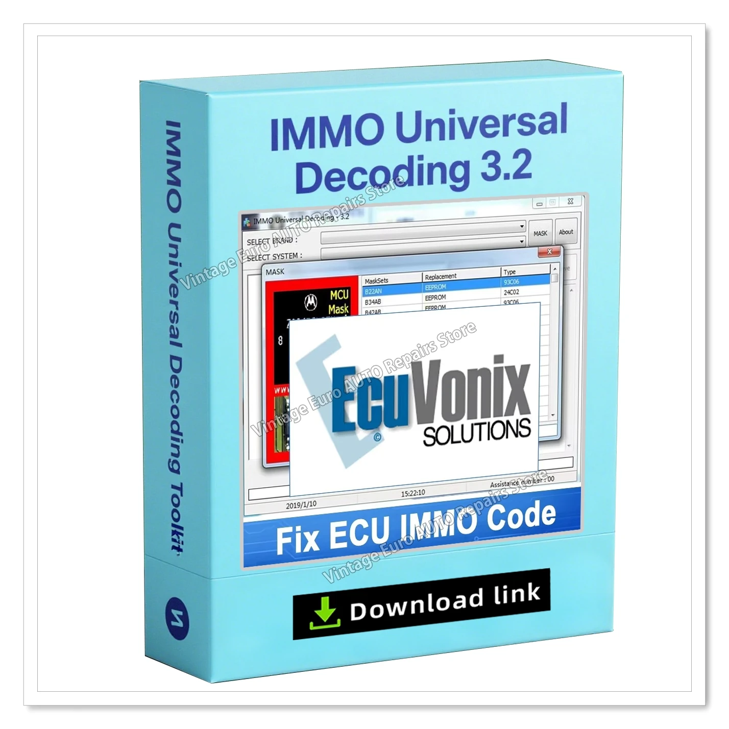 ECU Vonix Solutions IMMO Universal Decoding V3.2 Software to Repair and remove ECU IMMO code work with UPA-USB work Win7-32bits
ECU Vonix Solutions IMMO Universal Decoding V3.2 Software to Repair and remove ECU IMMO code work with UPA-USB work Win7-32bits