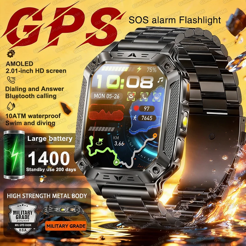 2026 New Military GPS Smart Watch with Danger Alert Rugged Clock Men with 1400mAh Extra-Large Battery Sport Fitness Swim Watches
2026 New Military GPS Smart Watch with Danger Alert Rugged Clock Men with 1400mAh Extra-Large Battery Sport Fitness Swim Watches