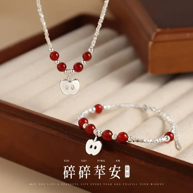 Anime Love and Deepspace Caleb Cosplay Cartoon Cute Broken Silver Apple Bracelet With Red Agate Necklace Birthday Gift
Anime Love and Deepspace Caleb Cosplay Cartoon Cute Broken Silver Apple Bracelet With Red Agate Necklace Birthday Gift