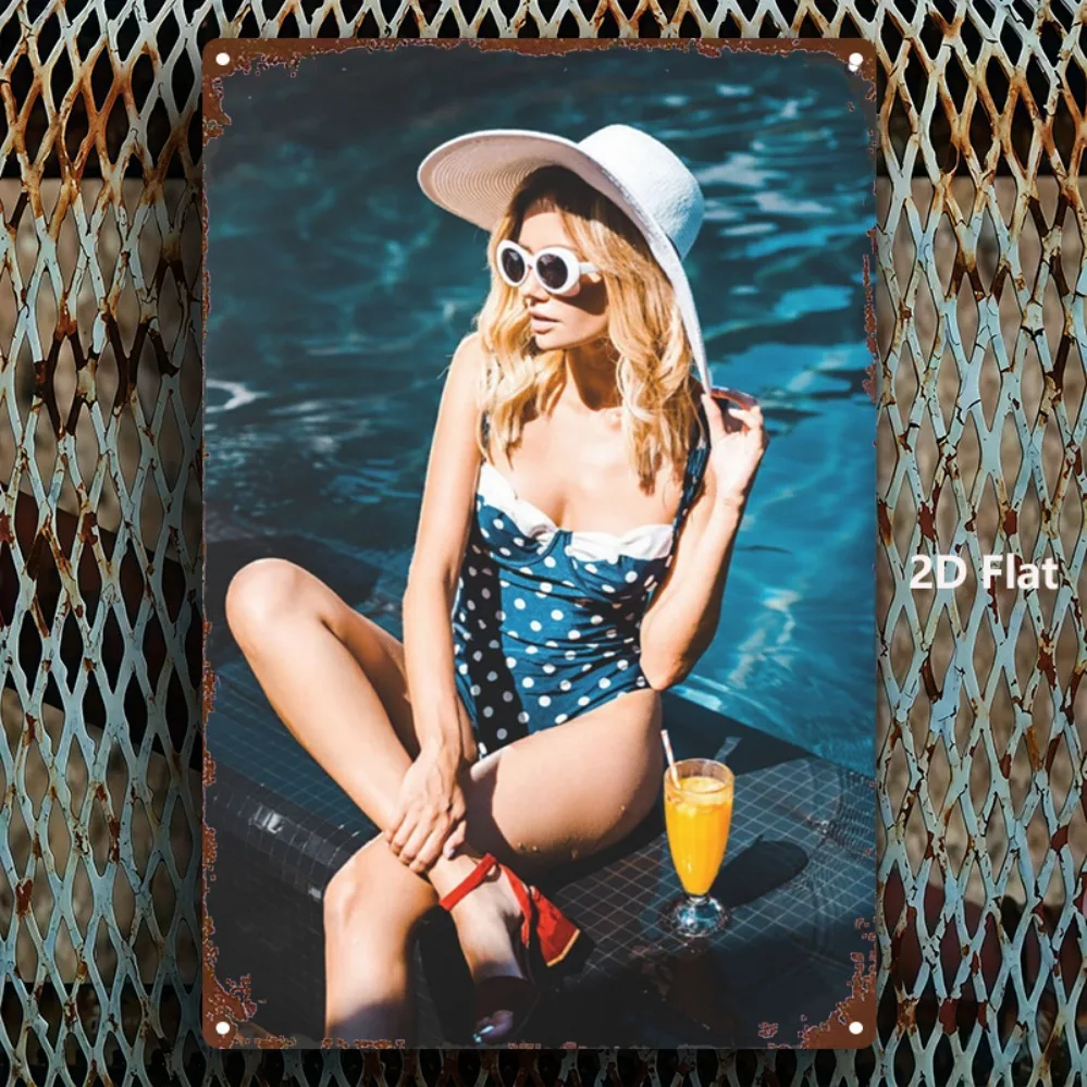 Vintage metal tin sign, 2D flat, 8x12 inch, retro poolside art. Perfect for home, cafe, bar, or garage wall decor.
Vintage metal tin sign, 2D flat, 8x12 inch, retro poolside art. Perfect for home, cafe, bar, or garage wall decor.