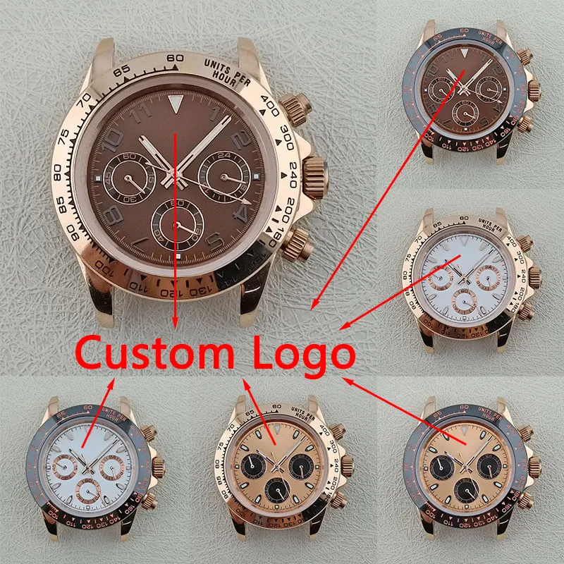 Rose gold 39.5mm VK63 Case Fit VK63 Movement Custom logo Dial Sapphire Glass Stainless Steel Watch Case accessories Parts
Rose gold 39.5mm VK63 Case Fit VK63 Movement Custom logo Dial Sapphire Glass Stainless Steel Watch Case accessories Parts