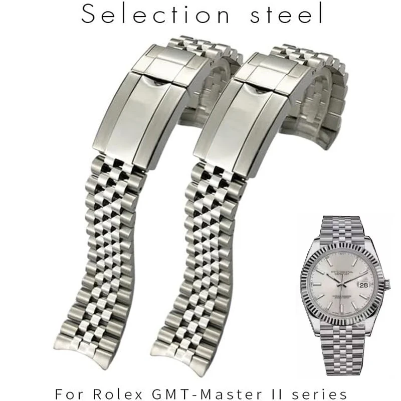 20mm 21mm 904L Stainless Steel Watchband For Rolex GMT Master II Wrist Watch Band Bracelet For Jubilee with Oyster Clasp 
20mm 21mm 904L Stainless Steel Watchband For Rolex GMT Master II Wrist Watch Band Bracelet For Jubilee with Oyster Clasp