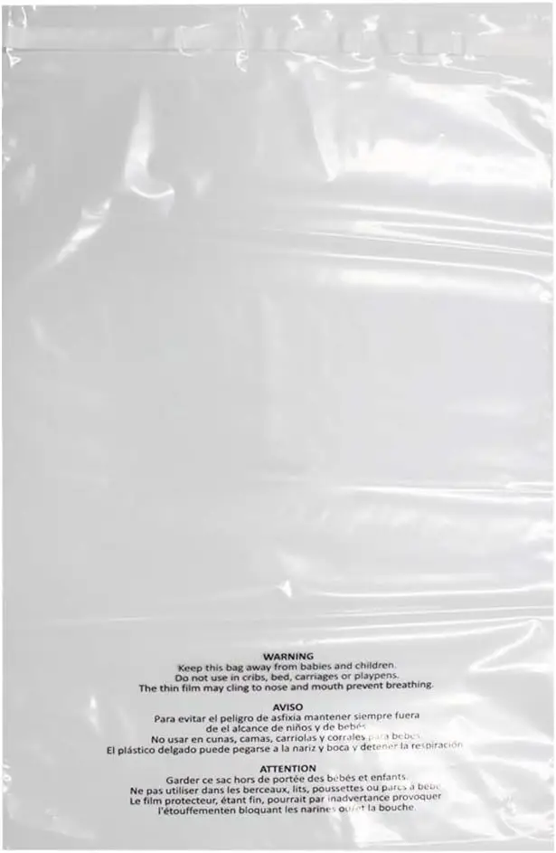 Clear Poly Bags 18x24 Inch 100 Count Self Seal with Suffocation Warning for Packaging Shipping
Clear Poly Bags 18x24 Inch 100 Count Self Seal with Suffocation Warning for Packaging Shipping