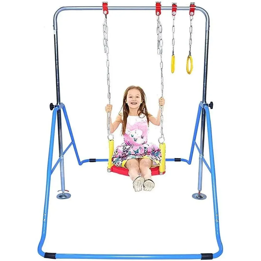 3-in-1 Deluxe Jungle Gym with Monkey Bar, Swing Set, and Adjustable Climbing Tower in Blue
3-in-1 Deluxe Jungle Gym with Monkey Bar, Swing Set, and Adjustable Climbing Tower in Blue