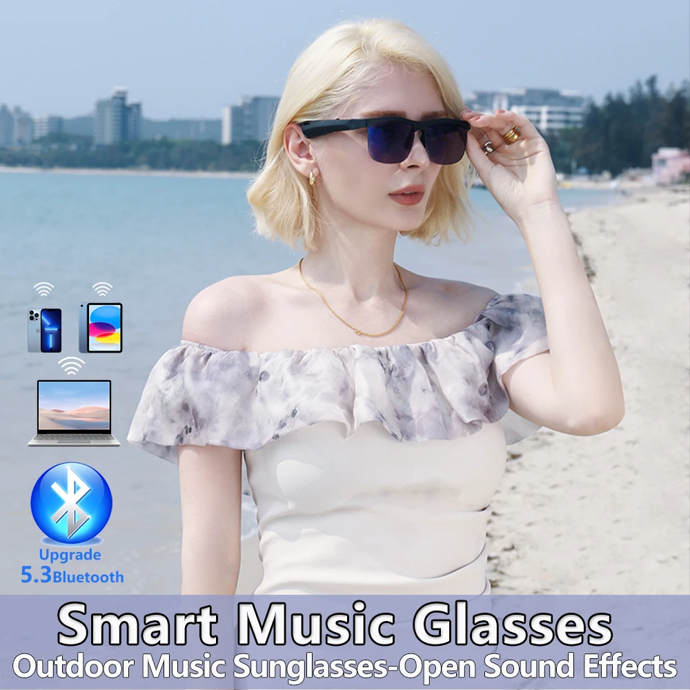 Smart music glasses - Wireless Bluetooth audio, out-of-ear sound, suitable for running, cycling, outdoor activities
Smart music glasses - Wireless Bluetooth audio, out-of-ear sound, suitable for running, cycling, outdoor activities