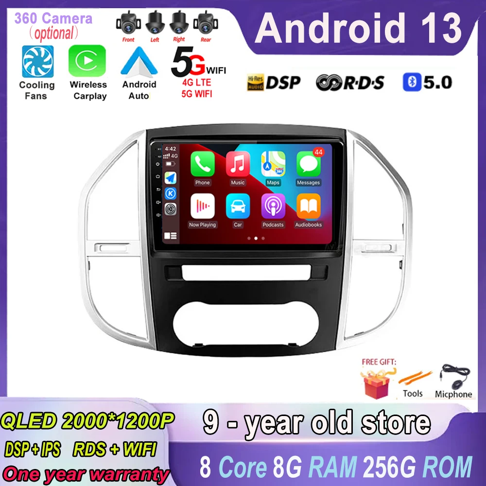 5.0 Bluetooth Wireless CarPlay Android Auto Radio for Mercedes Benz Vito 3 W447 2014 - 2020 4G Car Multimedia GPS Autoradio
5.0 Bluetooth Wireless CarPlay Android Auto Radio for Mercedes Benz Vito 3 W447 2014 - 2020 4G Car Multimedia GPS Autoradio