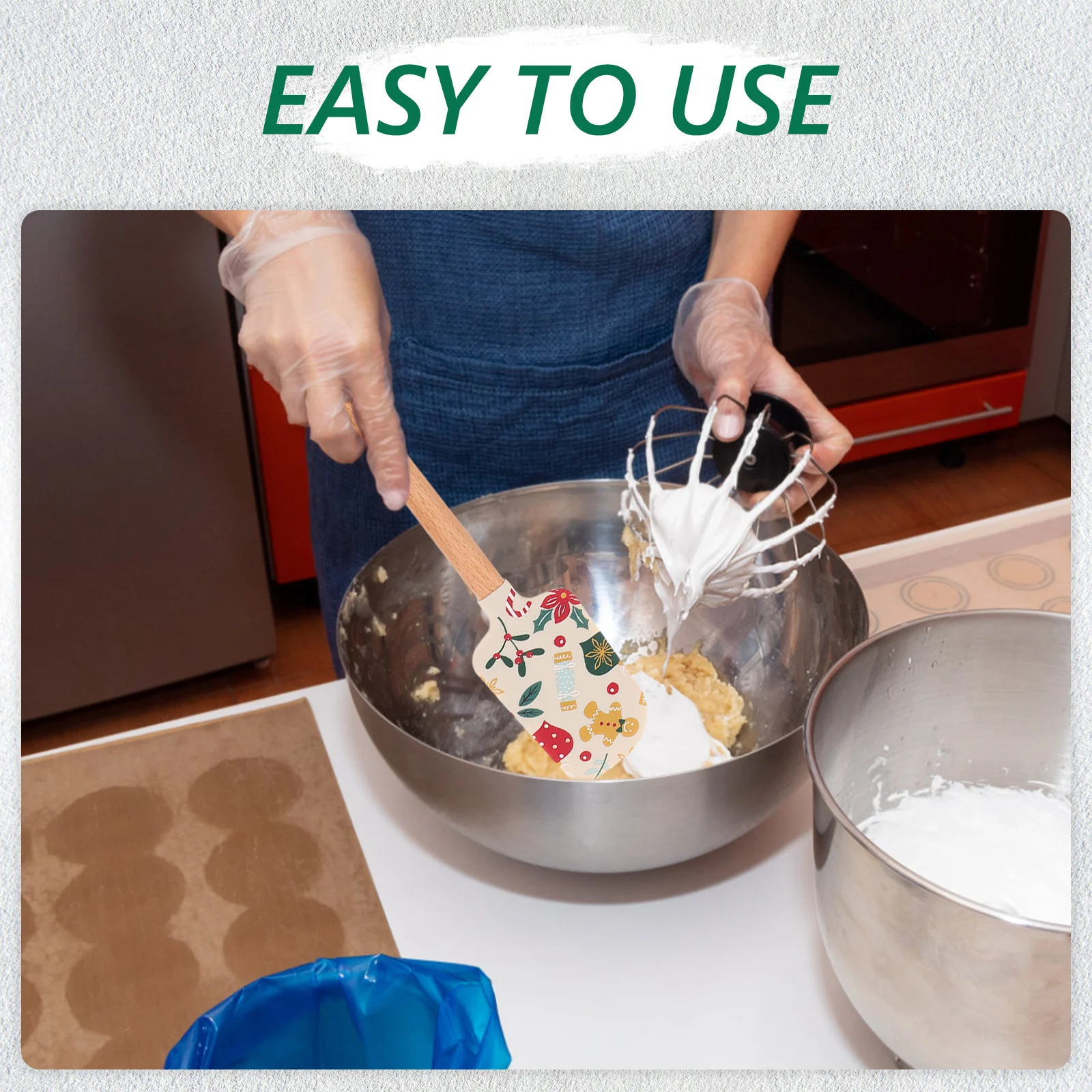 3 шт., эргономичная деревянная ручка, силиконовые шпатели для выпечки, гибкая головка, кухонный скребок для торта, инструмент, рождественский гаджет для выпечки
3 шт., эргономичная деревянная ручка, силиконовые шпатели для выпечки, гибкая головка, кухонный скребок для торта, инструмент, рождественский гаджет для выпечки