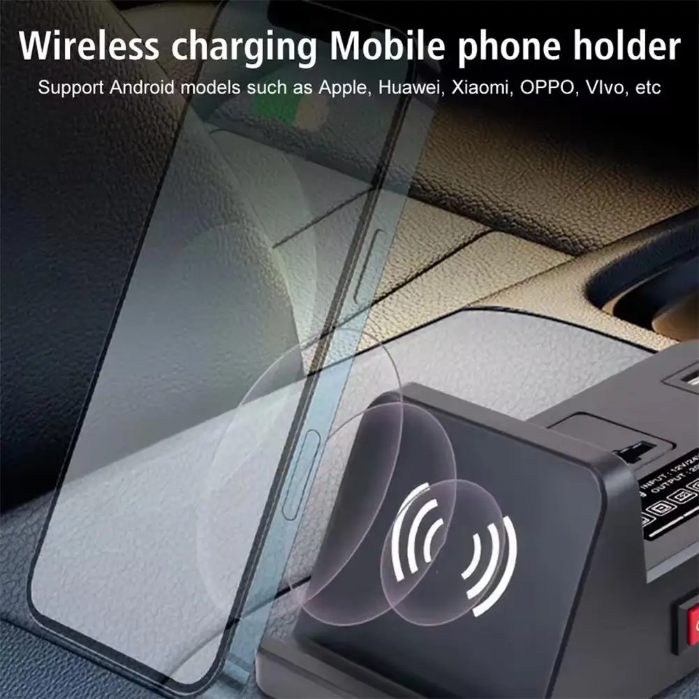 12V/24V To 220V Dual Voltage Car Power Inverter With Wireless Charger + 3 USB-C Ports Fast Charging Hub For Phones,Tablets G4B6
12V/24V To 220V Dual Voltage Car Power Inverter With Wireless Charger + 3 USB-C Ports Fast Charging Hub For Phones,Tablets G4B6