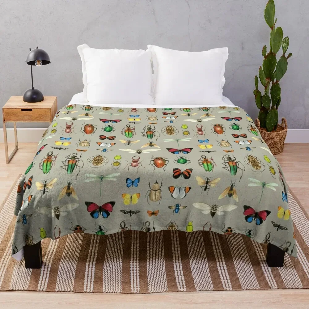 The Usual Suspects - Insects on grey - watercolour bugs pattern by Cecca Designs Throw Blanket
The Usual Suspects - Insects on grey - watercolour bugs pattern by Cecca Designs Throw Blanket