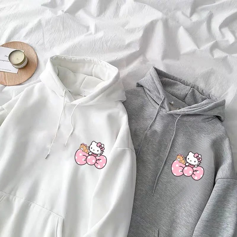 Hello Kitty Casual Pullover Long Sleeve Hoodies women Pocket Sweatshirt For Spring Fall Winter, Girls Hoodie Tops Outdoor 
Hello Kitty Casual Pullover Long Sleeve Hoodies women Pocket Sweatshirt For Spring Fall Winter, Girls Hoodie Tops Outdoor