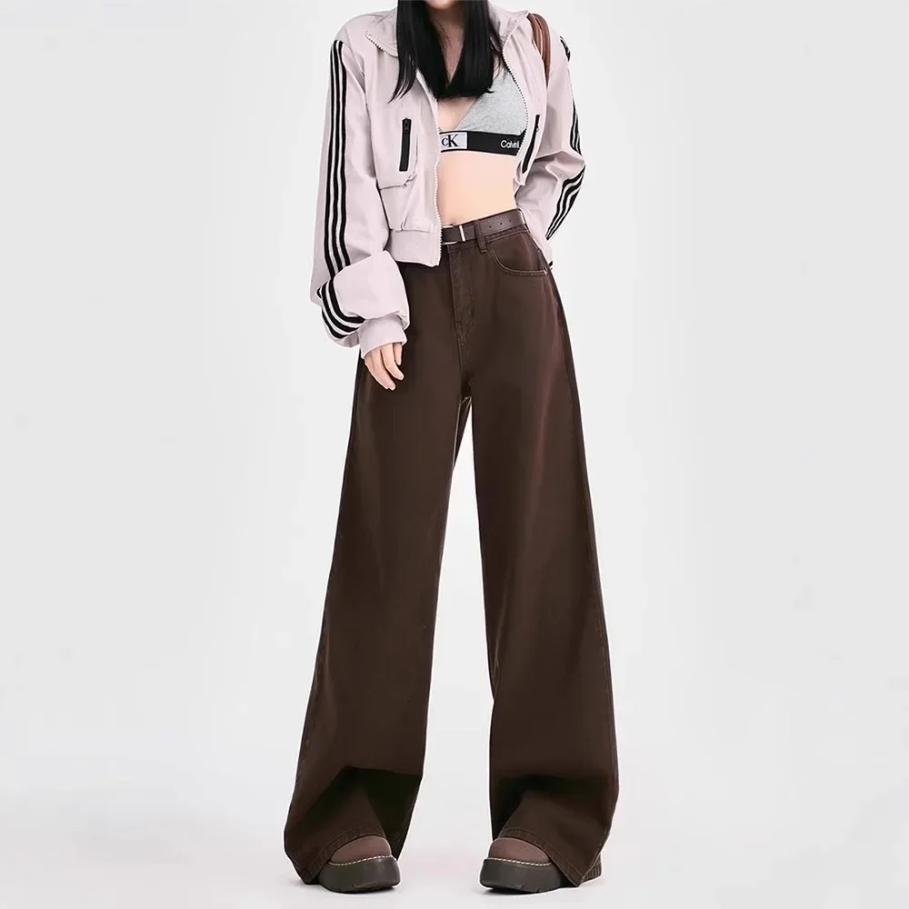 NICE Cafe Brown Wide Leg High Waist Women's Jeans Spring Autumn New Loose Straight Loose Merald Floor-Length Pants
NICE Cafe Brown Wide Leg High Waist Women's Jeans Spring Autumn New Loose Straight Loose Merald Floor-Length Pants
