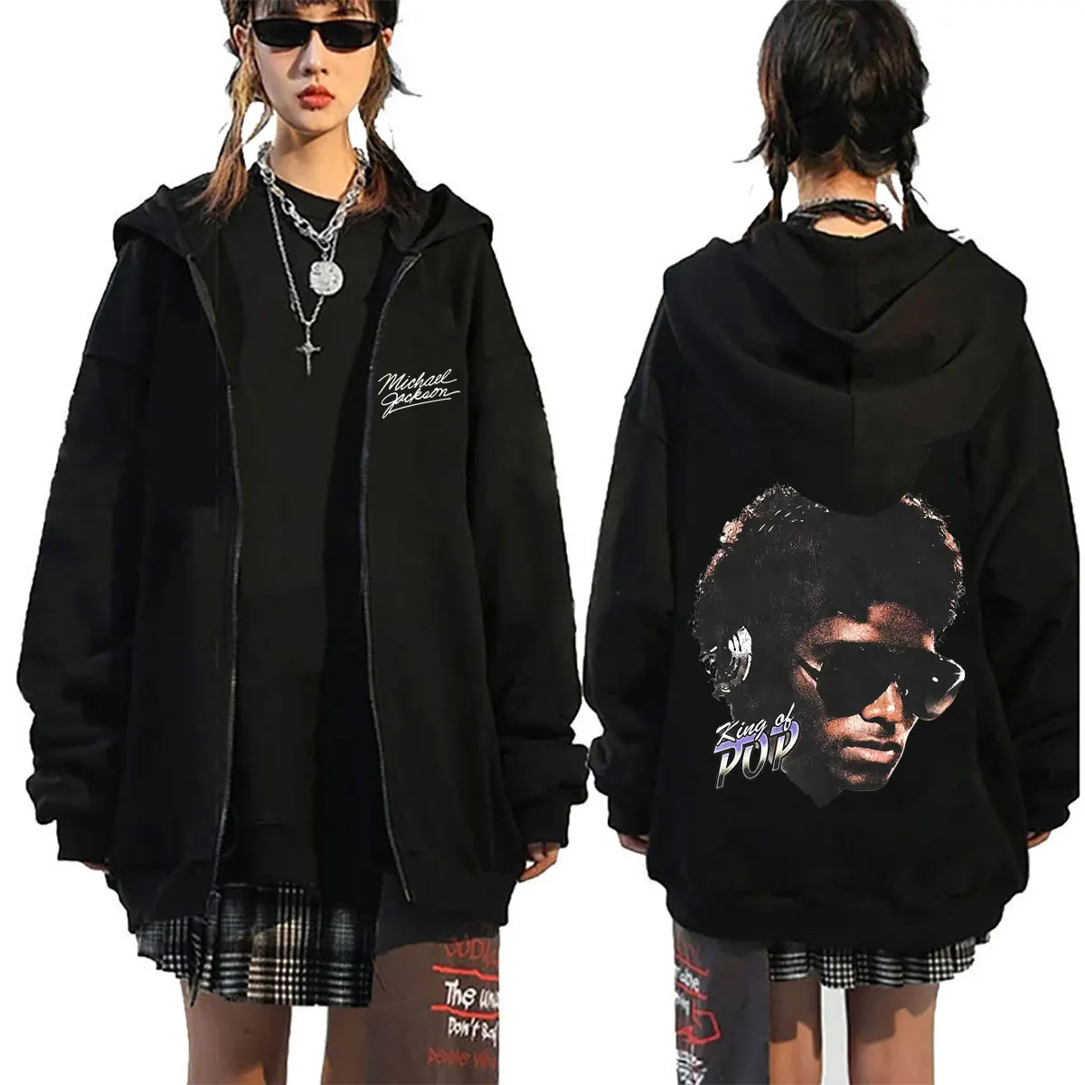 Michael Jackson Big Face Graphic Zipper Hoodie Men Women Clothing Vintage Gothic Rock Zip Up Jacket Men's Oversized Streetwear
Michael Jackson Big Face Graphic Zipper Hoodie Men Women Clothing Vintage Gothic Rock Zip Up Jacket Men's Oversized Streetwear