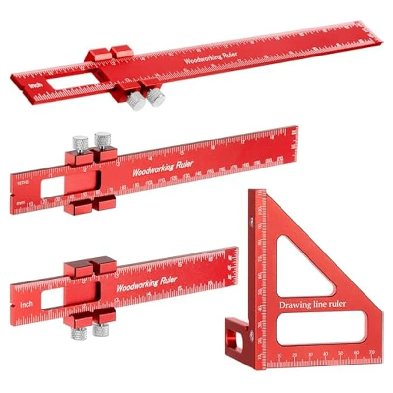 AA51 4Pcs Carpenter Ruler 3D Multi Angle Measuring Ruler 45/90 Degree Aluminum Alloy Woodworking Square Protractor
AA51 4Pcs Carpenter Ruler 3D Multi Angle Measuring Ruler 45/90 Degree Aluminum Alloy Woodworking Square Protractor
