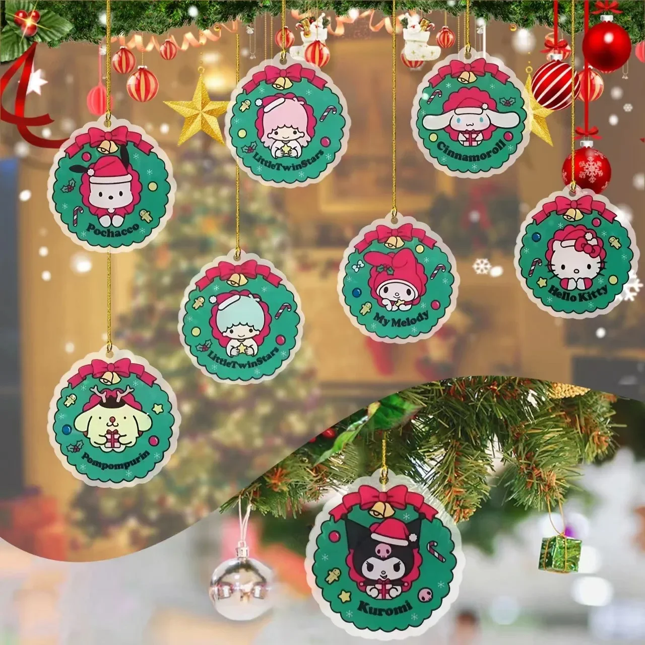New kawaii cinnamorolls hellos Kittys acrylic flat car decoration pendant Christmas tree hanging ornament pendant kids toys
New kawaii cinnamorolls hellos Kittys acrylic flat car decoration pendant Christmas tree hanging ornament pendant kids toys