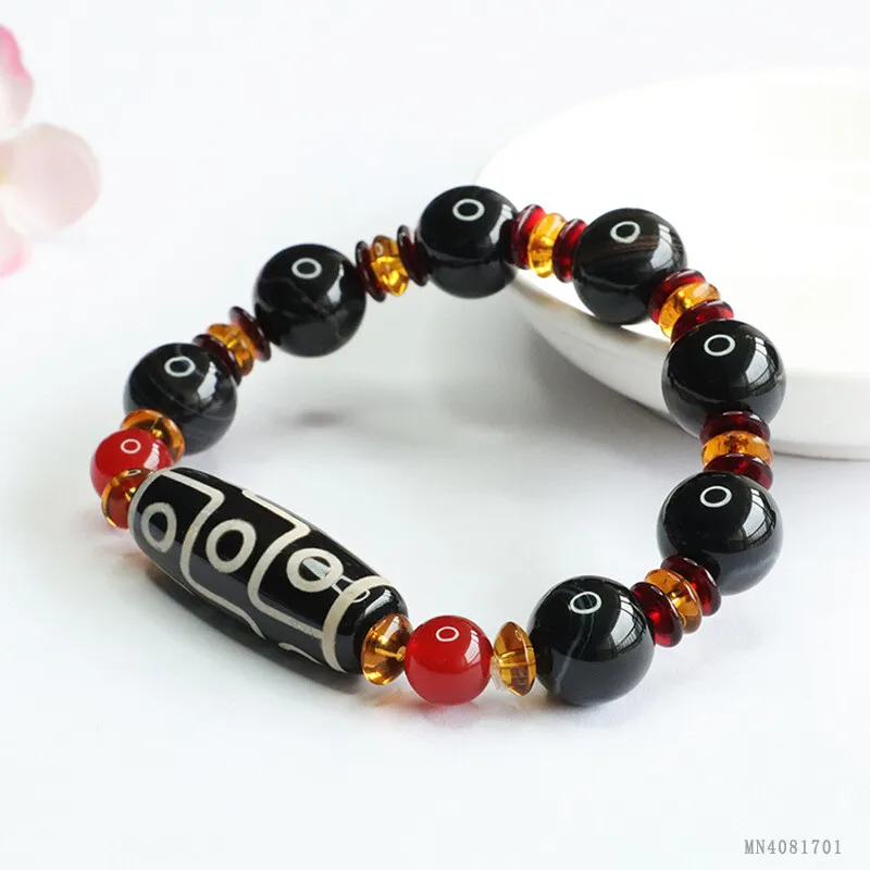 14mm Nine Eye Dzi Bead Bracelet Agate Chalcedony Tibetan Style Jewelry
14mm Nine Eye Dzi Bead Bracelet Agate Chalcedony Tibetan Style Jewelry