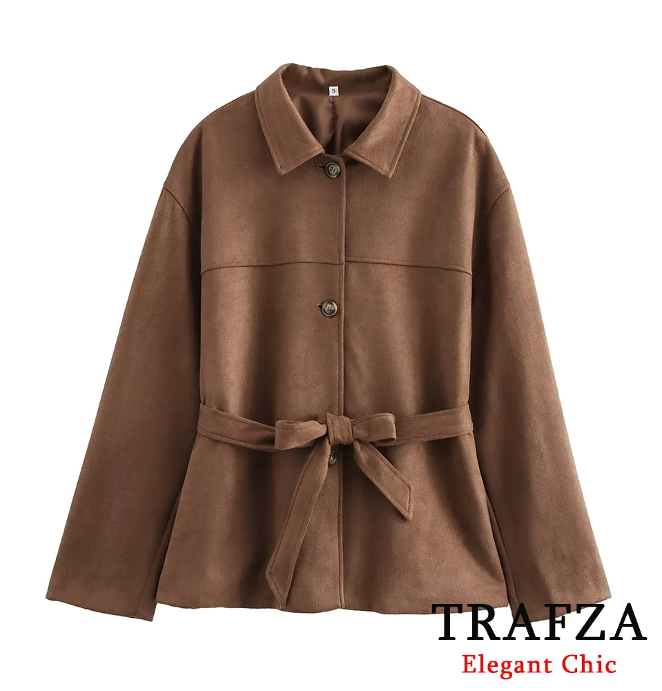 TRAFZA Women Fashion Tweed Belt Jacket Coat Lapel Buttons Pocket Coat New 2024 Fall Winter Vintage Commuter Brown Jacket
TRAFZA Women Fashion Tweed Belt Jacket Coat Lapel Buttons Pocket Coat New 2024 Fall Winter Vintage Commuter Brown Jacket