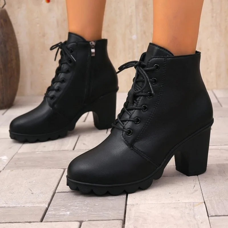 2026 Fashion Short-thigh Boots Autumn New Round Toe Lace-up Side Zipper Platform Anti-slip Wear-resistant High Heels
2026 Fashion Short-thigh Boots Autumn New Round Toe Lace-up Side Zipper Platform Anti-slip Wear-resistant High Heels