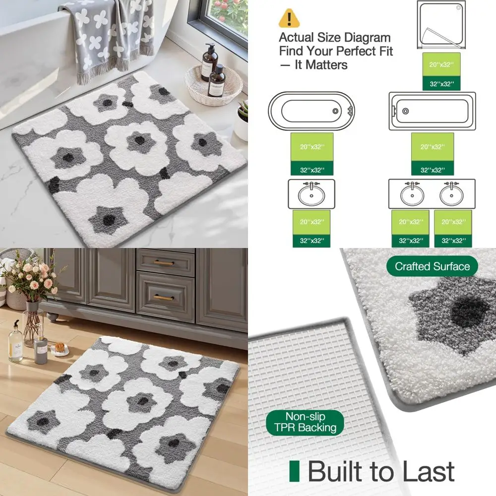 Коврик для ванной 32 x 32 дюйма, плюшевый нескользящий впитывающий коврик для ванной комнаты с цветами, ультрамягкие моющиеся коврики для душа, стильная квадратная форма с цветочным принтом
Коврик для ванной 32 x 32 дюйма, плюшевый нескользящий впитывающий коврик для ванной комнаты с цветами, ультрамягкие моющиеся коврики для душа, стильная квадратная форма с цветочным принтом