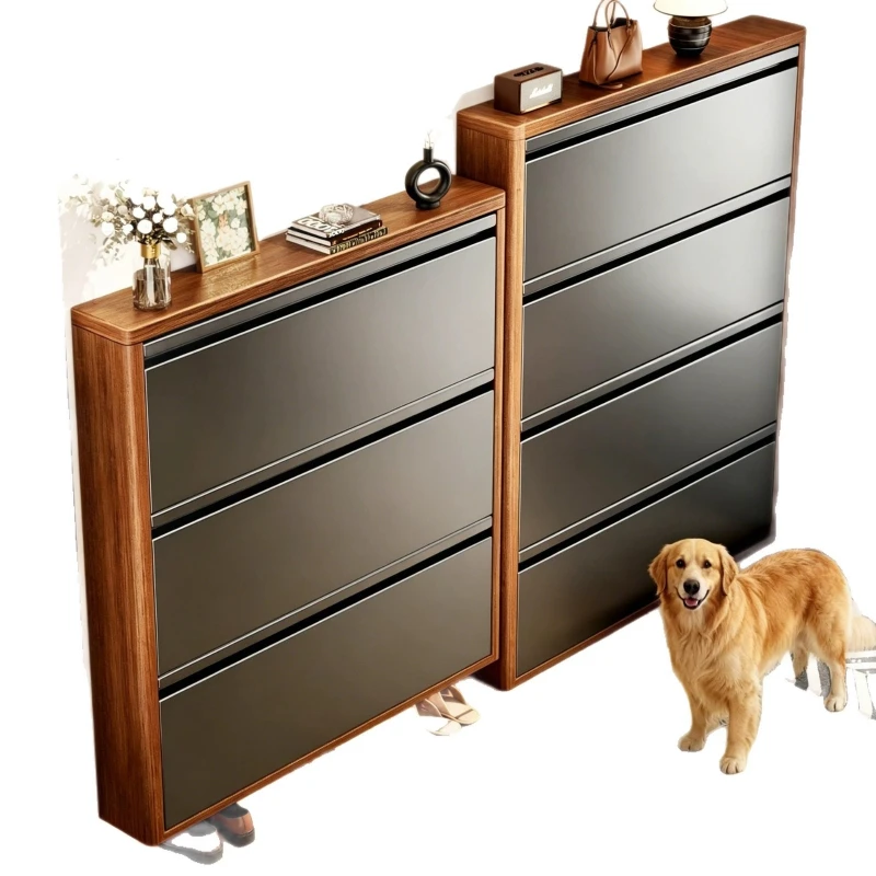 Steel ultra-thin tipping bucket shoe cabinet, integrated at the door of the household, 15cm steel entrance cabinet against the
Steel ultra-thin tipping bucket shoe cabinet, integrated at the door of the household, 15cm steel entrance cabinet against the