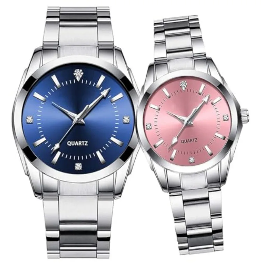 Couple Watches Men and Women Silver Stainless Steel Watch Fashion his and Hers Watches Set
Couple Watches Men and Women Silver Stainless Steel Watch Fashion his and Hers Watches Set
