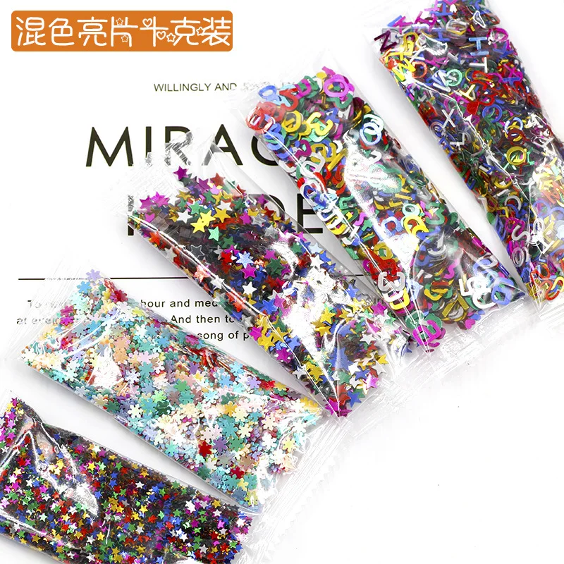 Mixed-color five-pointed star alphanumeric snowflake sequins nail DIY hand-decorated materials
Mixed-color five-pointed star alphanumeric snowflake sequins nail DIY hand-decorated materials