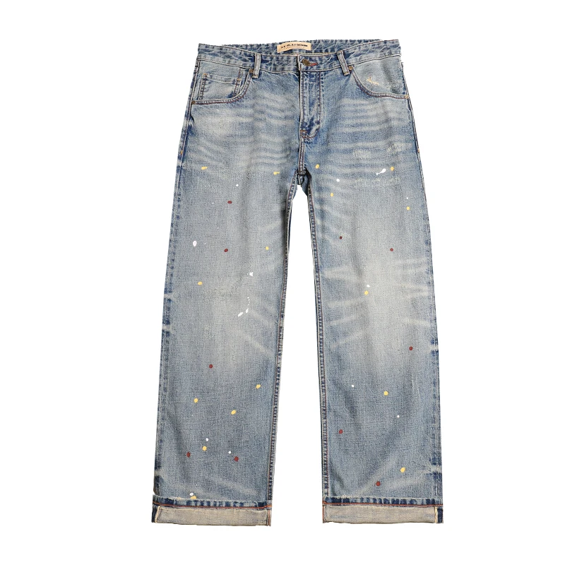 13.5oz Narrow-Width Red Selvedge Denim Jeans for Men Retro Graffiti 100% Cotton Washed Loose Non-Stretch Wide-Leg Straight Pants
13.5oz Narrow-Width Red Selvedge Denim Jeans for Men Retro Graffiti 100% Cotton Washed Loose Non-Stretch Wide-Leg Straight Pants
