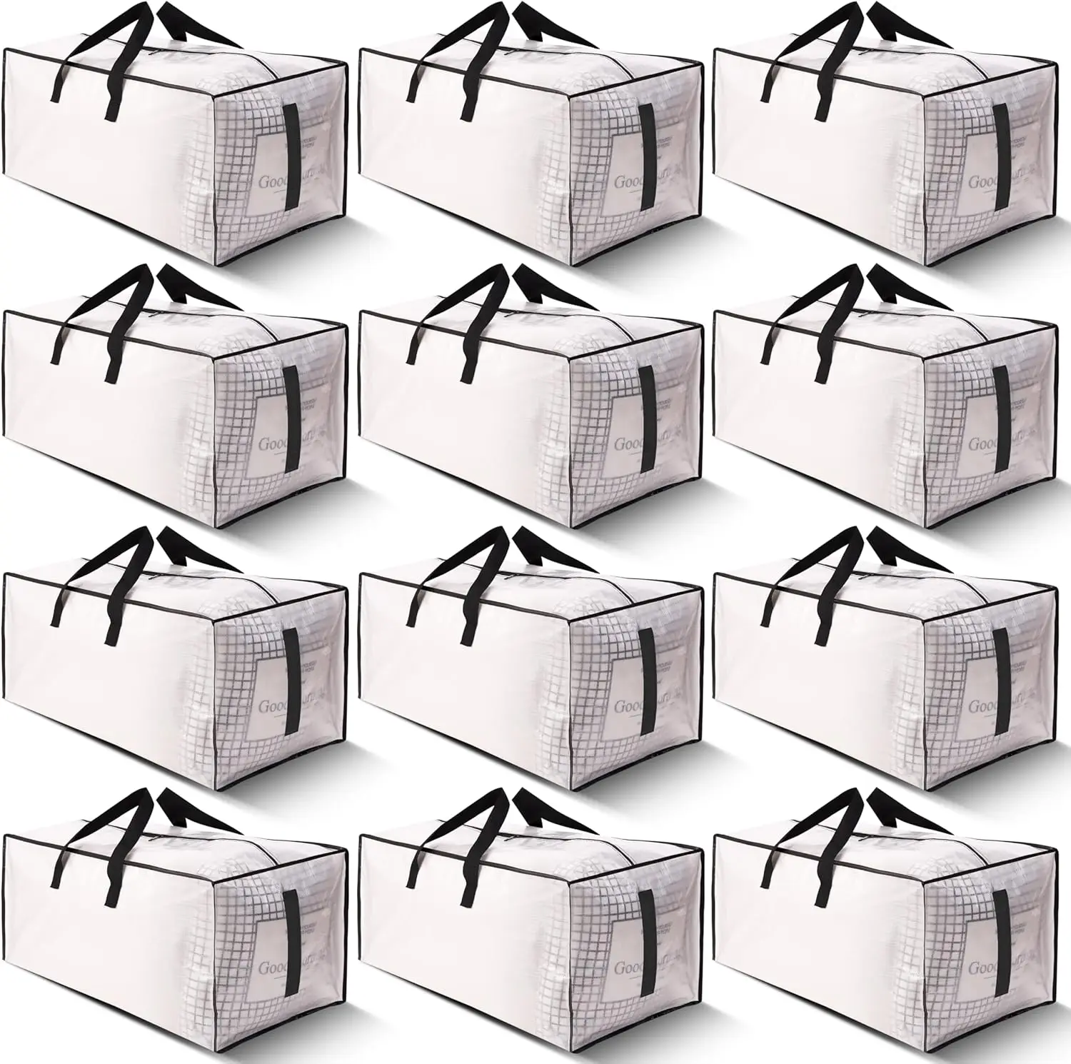 12-Pack Large Water-Resistant Moving Bags with Zippers and Handles, Foldable Storage Tote for Space Saving
12-Pack Large Water-Resistant Moving Bags with Zippers and Handles, Foldable Storage Tote for Space Saving