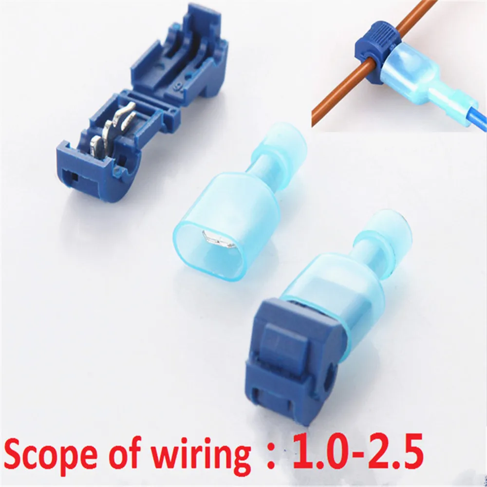 10pcs/lot Blue T Type 15A Quick Splice Crimp Terminals Wire Convenient Connectors L001 For 1.0-2.5mm Line Dropshipping
10pcs/lot Blue T Type 15A Quick Splice Crimp Terminals Wire Convenient Connectors L001 For 1.0-2.5mm Line Dropshipping
