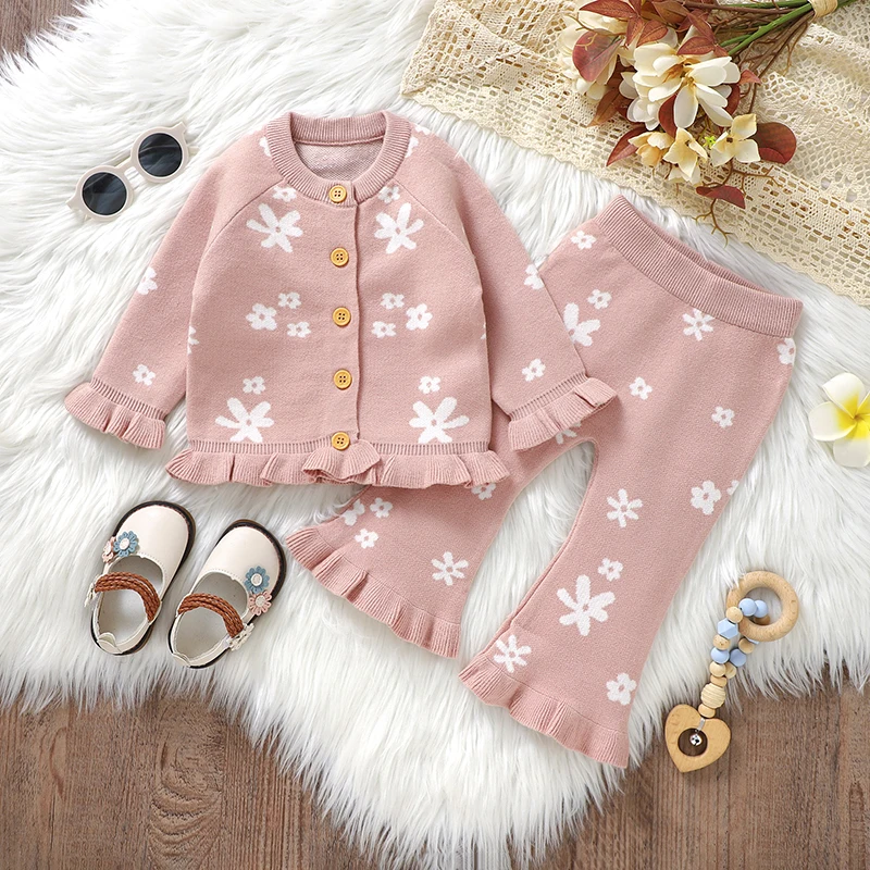 Winter Infant Girls Floral Costumes Spring Autumn Outwear Toddler Kids Full Sleeve Jackets+Pants Clothes Sets 1-3Y Knitted Suits
Winter Infant Girls Floral Costumes Spring Autumn Outwear Toddler Kids Full Sleeve Jackets+Pants Clothes Sets 1-3Y Knitted Suits