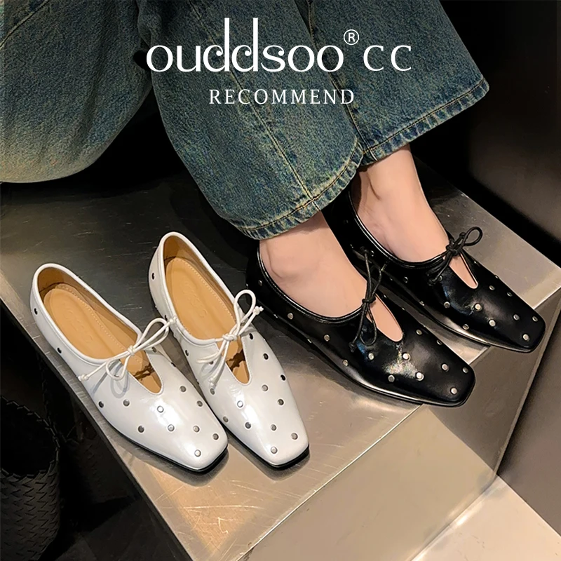 Ods Luxury Women Flats Shoes Casual Genuine Leather Vintage Studded Lace-Up Low Heels Loafers Shoes Spring Office Dress Size4143
Ods Luxury Women Flats Shoes Casual Genuine Leather Vintage Studded Lace-Up Low Heels Loafers Shoes Spring Office Dress Size4143