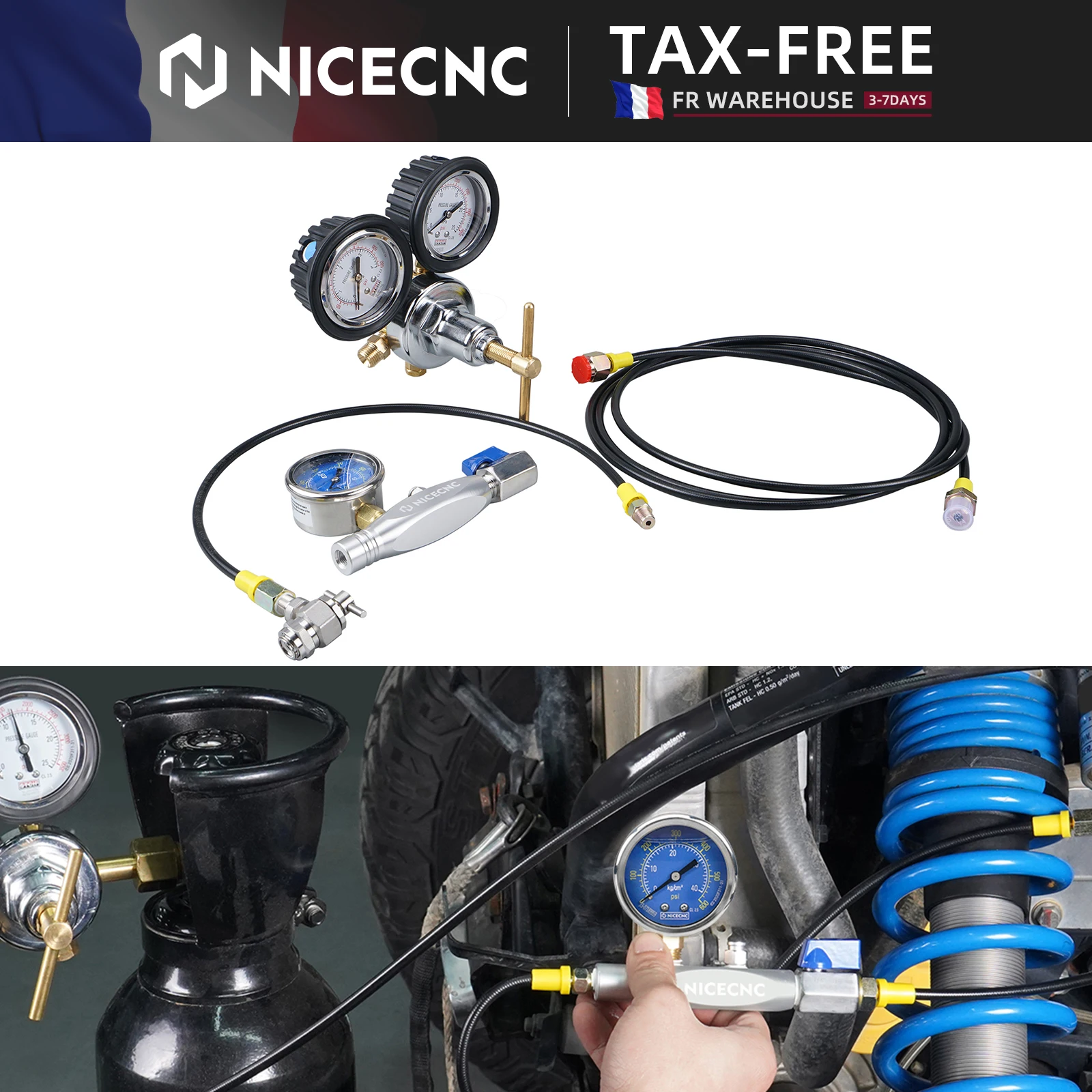 Nitrogen Shock Filling Tool For ATV UTV Yamaha Raptor Blaster Polaris RZR CanAm KTM Enduro Honda Suzuki Kawasaki BMW Husqvarna
Nitrogen Shock Filling Tool For ATV UTV Yamaha Raptor Blaster Polaris RZR CanAm KTM Enduro Honda Suzuki Kawasaki BMW Husqvarna
