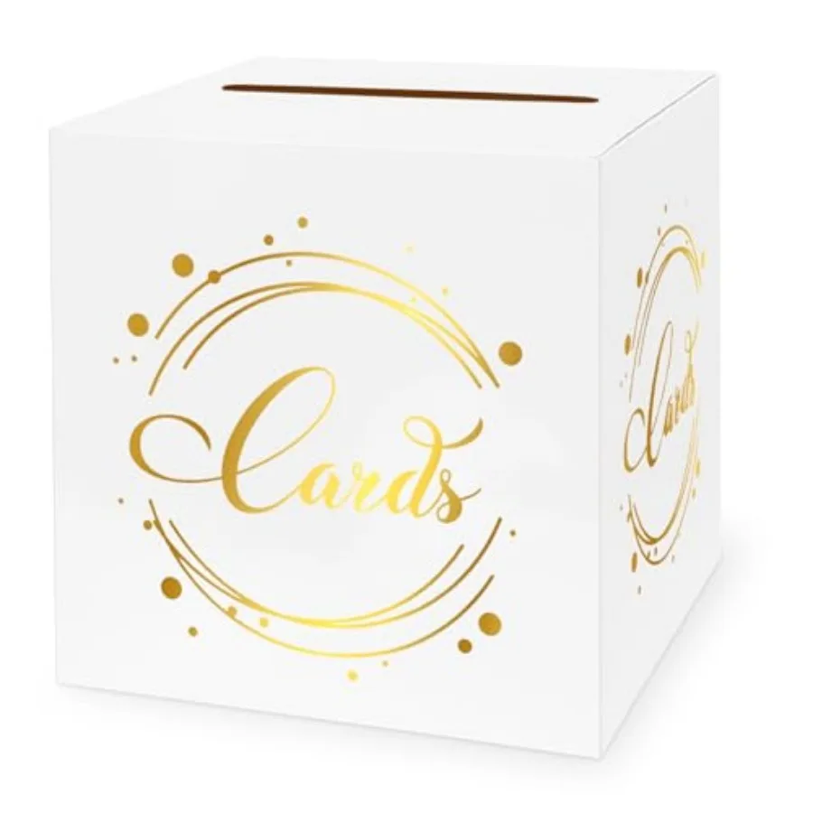 1 Pack Card Box for Party, 8.7" White Gift Card Box Money Box for Birthday, Wedding, Baby Shower, Retirement, Anniversary, Brid
1 Pack Card Box for Party, 8.7" White Gift Card Box Money Box for Birthday, Wedding, Baby Shower, Retirement, Anniversary, Brid