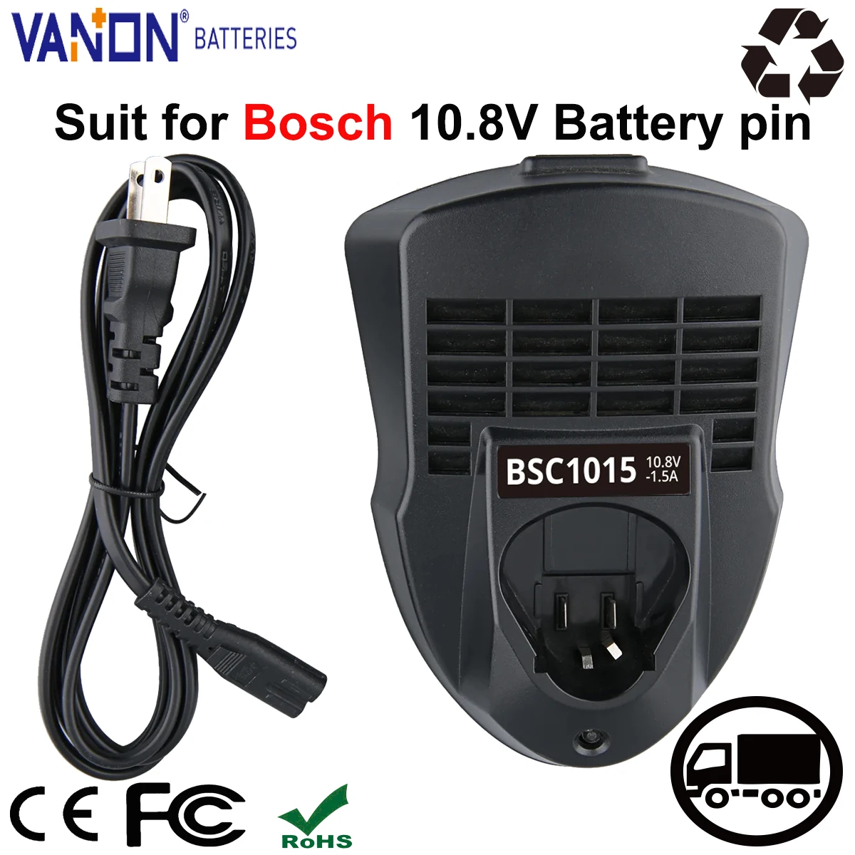 VANON New AL1115CV 12V Charger for Bosch 10.8-12 Volt Lithium-Ion Batteries BC690 BC330 BAT412A BC430 BAT411 BAT412 BAT413
VANON New AL1115CV 12V Charger for Bosch 10.8-12 Volt Lithium-Ion Batteries BC690 BC330 BAT412A BC430 BAT411 BAT412 BAT413