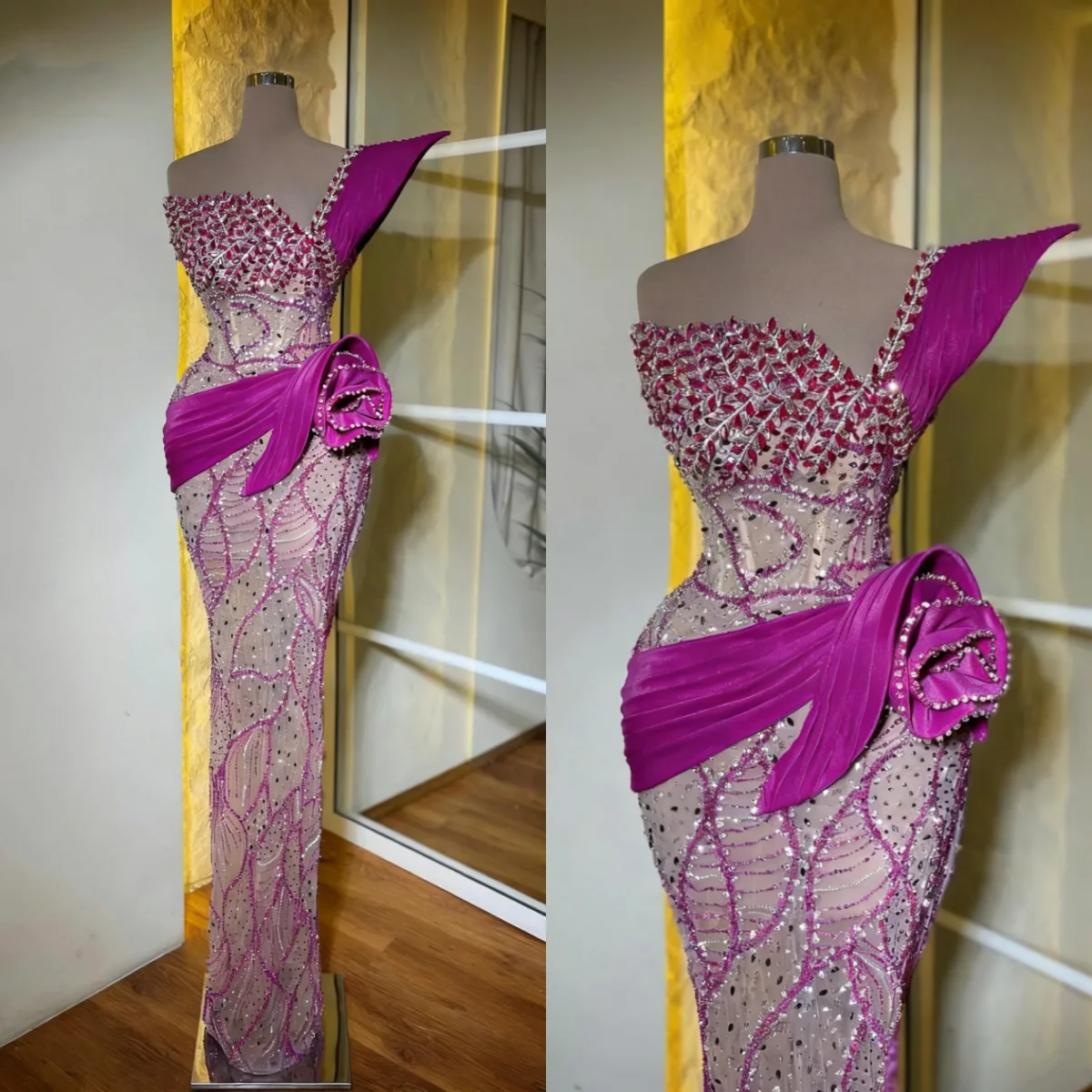Shiny Crystals Mermaid Prom Dresses Sleeveless One Shoulder Sequins Evening Gowns Floor Length Vestido De Noche Customized
Shiny Crystals Mermaid Prom Dresses Sleeveless One Shoulder Sequins Evening Gowns Floor Length Vestido De Noche Customized