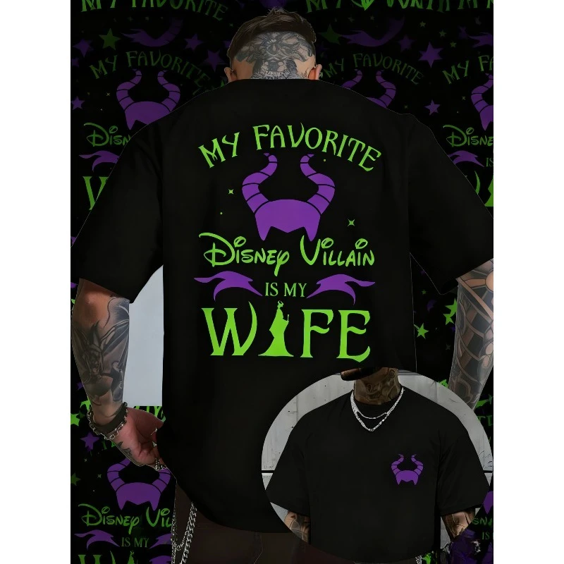Лето 2022, мужская одежда Disney, официальная футболка из 100% чистого хлопка с принтом «Мой любимый злодей Диснея — моя жена» Малефисента
Лето 2022, мужская одежда Disney, официальная футболка из 100% чистого хлопка с принтом «Мой любимый злодей Диснея — моя жена» Малефисента