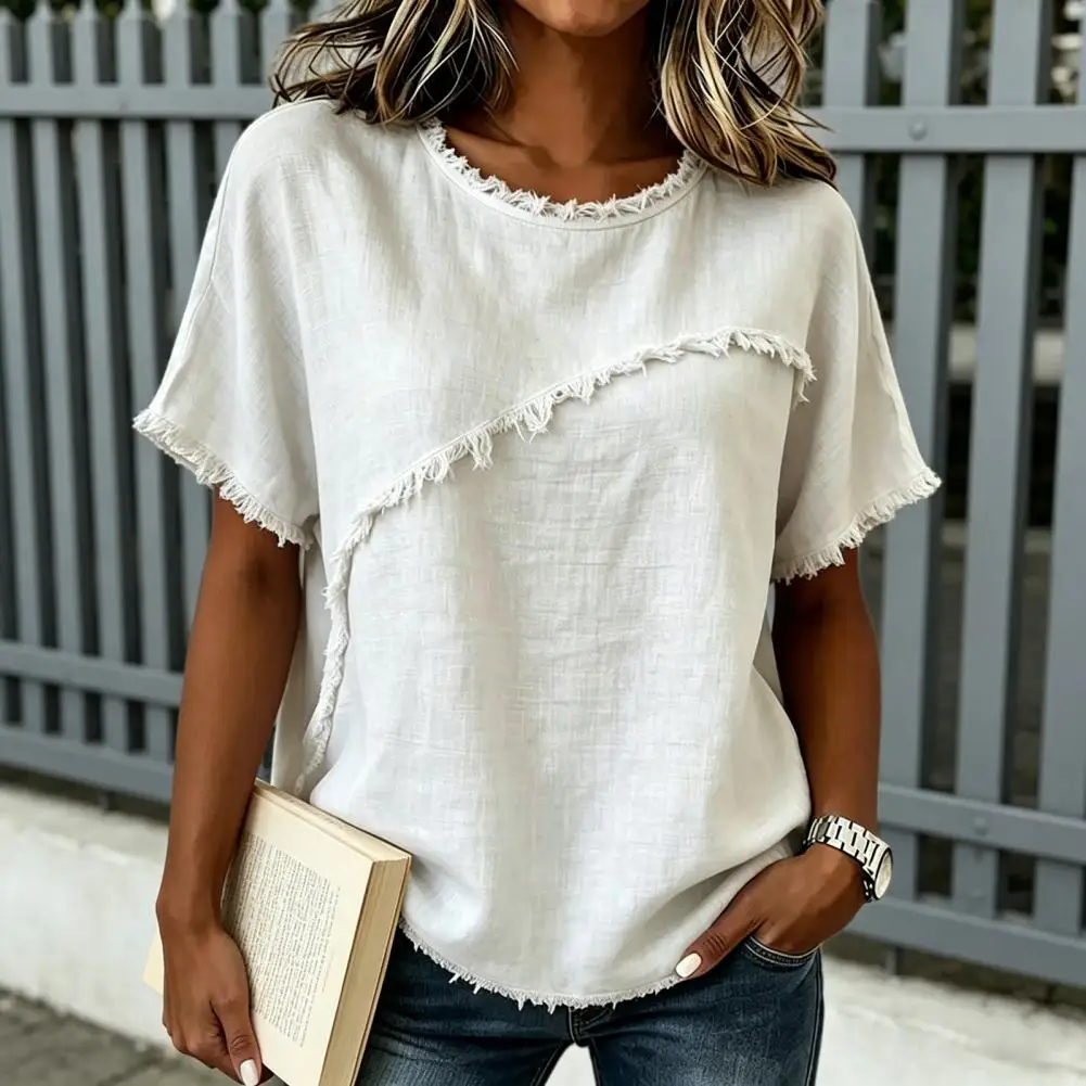 Women Tee Shirt, Ultra Soft Crew Neck Short Sleeve Top, Breathable Lightweight Summer Casual T-Shirt for Street Style
Women Tee Shirt, Ultra Soft Crew Neck Short Sleeve Top, Breathable Lightweight Summer Casual T-Shirt for Street Style