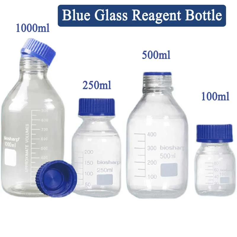250-1000ml Blue Glass Reagent Bottle with Blue Screw Cap Screw on Cover Flask Medical Laboratory Glassware Reagent Bottle
250-1000ml Blue Glass Reagent Bottle with Blue Screw Cap Screw on Cover Flask Medical Laboratory Glassware Reagent Bottle