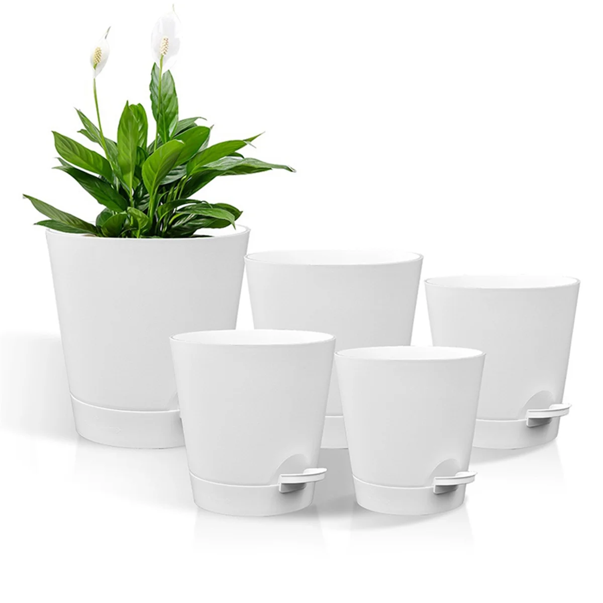 HOT!5 Pack 5 Inch Self Watering Pots for Indoor Plants, Flower Pots Planter with Drainage Holes and Wick Rope White
HOT!5 Pack 5 Inch Self Watering Pots for Indoor Plants, Flower Pots Planter with Drainage Holes and Wick Rope White