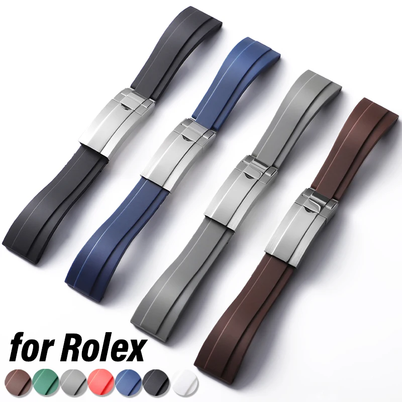 Waterproof Silicone Watch Band 20mm for Rolex Strap Soft Durable Rubber Bracelet Folding Deployment Clasp Replacement Wristband
Waterproof Silicone Watch Band 20mm for Rolex Strap Soft Durable Rubber Bracelet Folding Deployment Clasp Replacement Wristband
