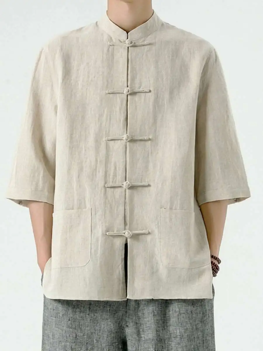 Новый мужской льняной хлопковый костюм в китайском стиле (шаньцзяньцюань), летний винтажный комплект из семи частей с воротником-стойкой, свободного кроя, для путешествий
Новый мужской льняной хлопковый костюм в китайском стиле (шаньцзяньцюань), летний винтажный комплект из семи частей с воротником-стойкой, свободного кроя, для путешествий