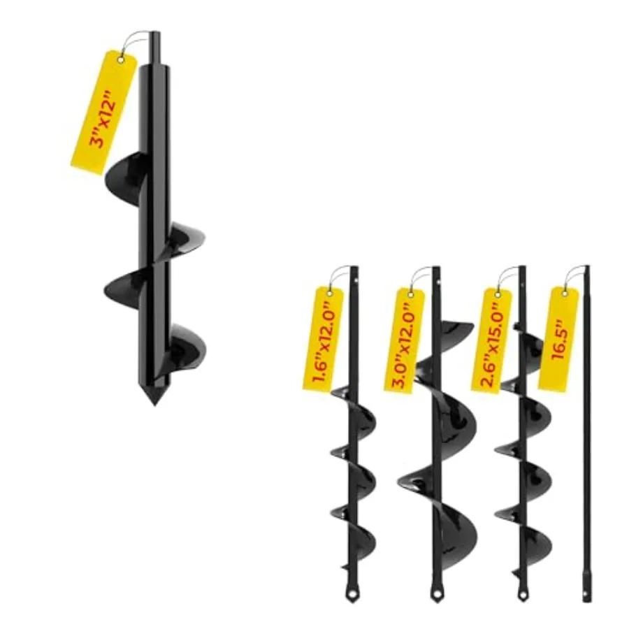 4-Pack 3 x 12 Inch + 3 Pack with Extension Auger Drill Bit for Planting Garden Spiral Hole and Bulb Planter Tool for Umbrella H
4-Pack 3 x 12 Inch + 3 Pack with Extension Auger Drill Bit for Planting Garden Spiral Hole and Bulb Planter Tool for Umbrella H