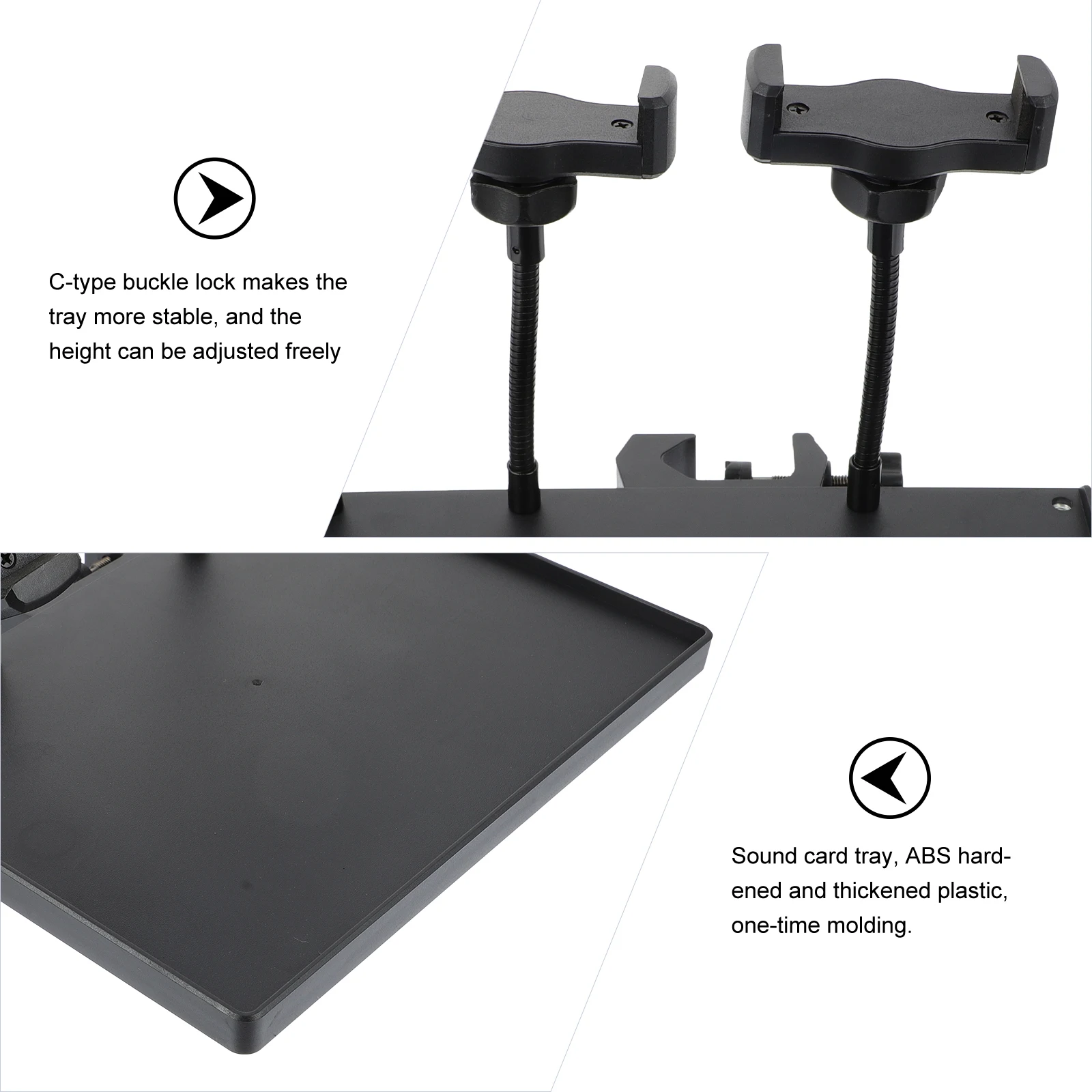 Adjustable Sound Card Tray Mic Shelf Bracket Clamp-On Phone Clip Broadcast Rack C-Type Lock 90 Degree Microphone Stand Tray
Adjustable Sound Card Tray Mic Shelf Bracket Clamp-On Phone Clip Broadcast Rack C-Type Lock 90 Degree Microphone Stand Tray