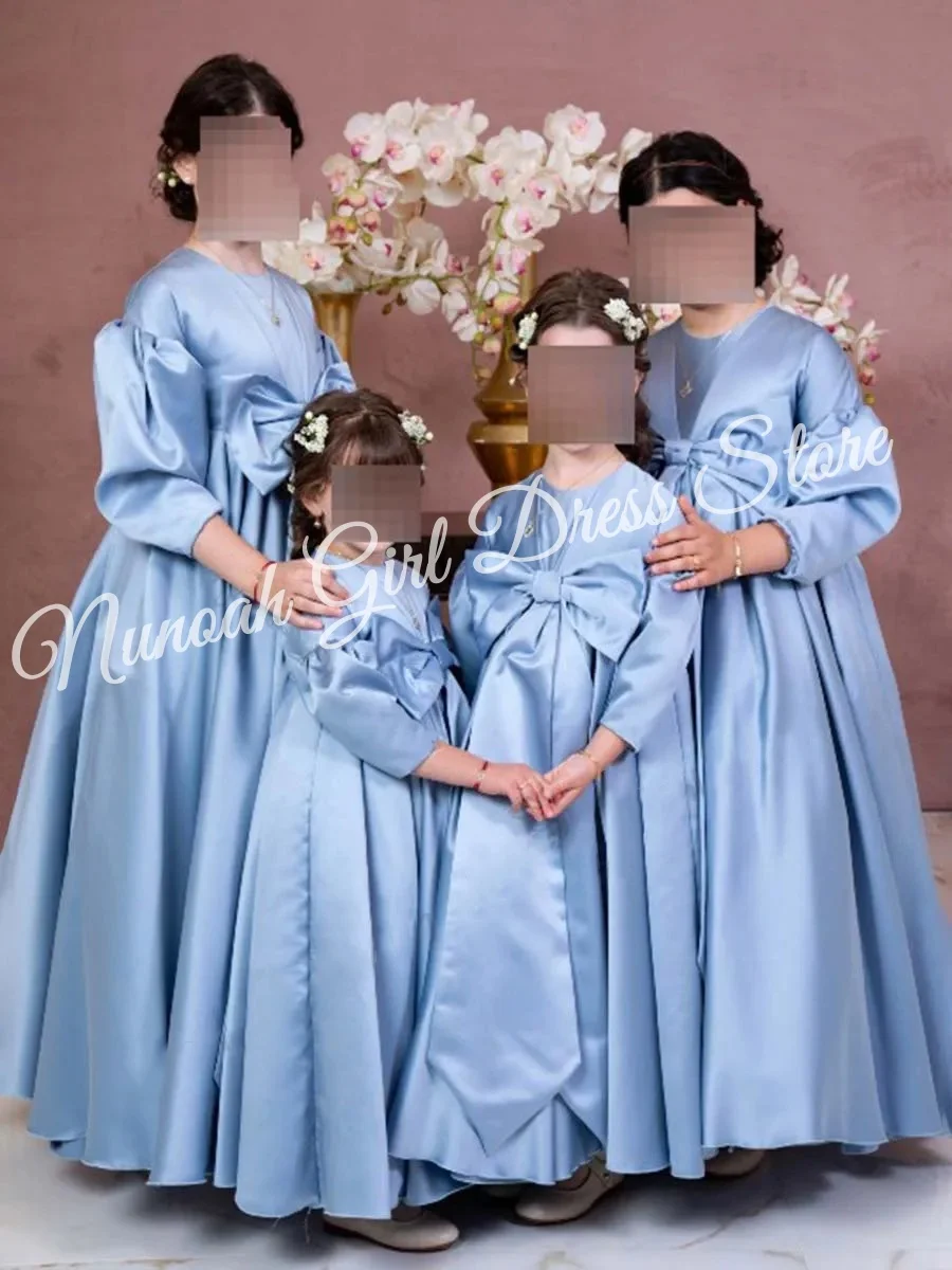 Blue Flower Girl Dresses for Wedding Satin Bow Floor Length Girl Kids Birthday Party First Communion Party Gowns Customized
Blue Flower Girl Dresses for Wedding Satin Bow Floor Length Girl Kids Birthday Party First Communion Party Gowns Customized