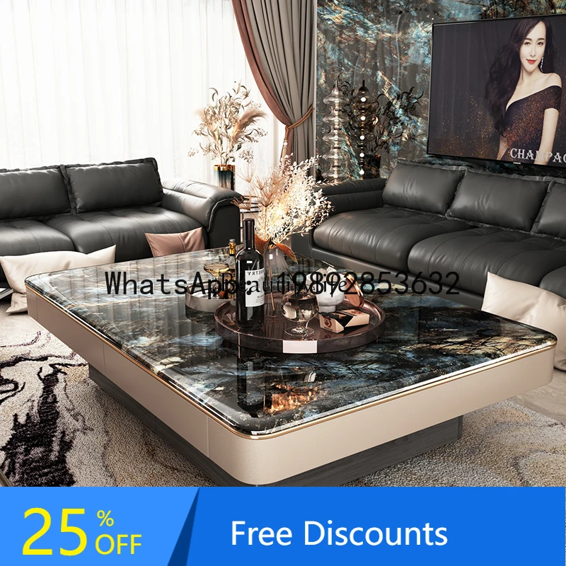 Роскошный каменный журнальный столик, современная простая вилла, гостиная, 2025, новый светлый роскошный высококачественный домашний мраморный квадратный стол
Роскошный каменный журнальный столик, современная простая вилла, гостиная, 2025, новый светлый роскошный высококачественный домашний мраморный квадратный стол