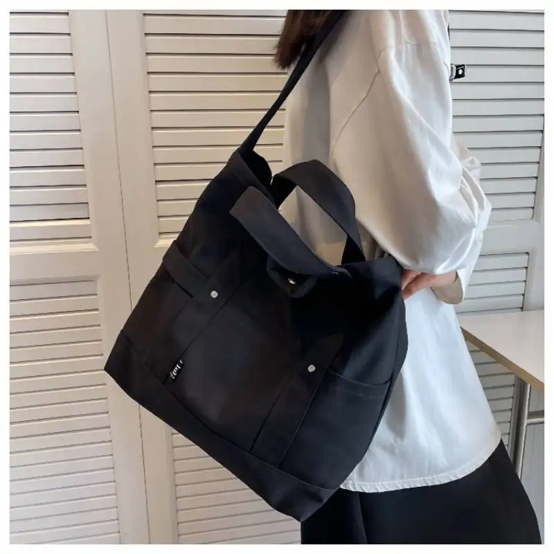 Simple Solid Women Canvas Shoulder Bag Large Capacity Designer Handbags Shopper Casual Commute Tote Bag Woman Harajuku
Simple Solid Women Canvas Shoulder Bag Large Capacity Designer Handbags Shopper Casual Commute Tote Bag Woman Harajuku