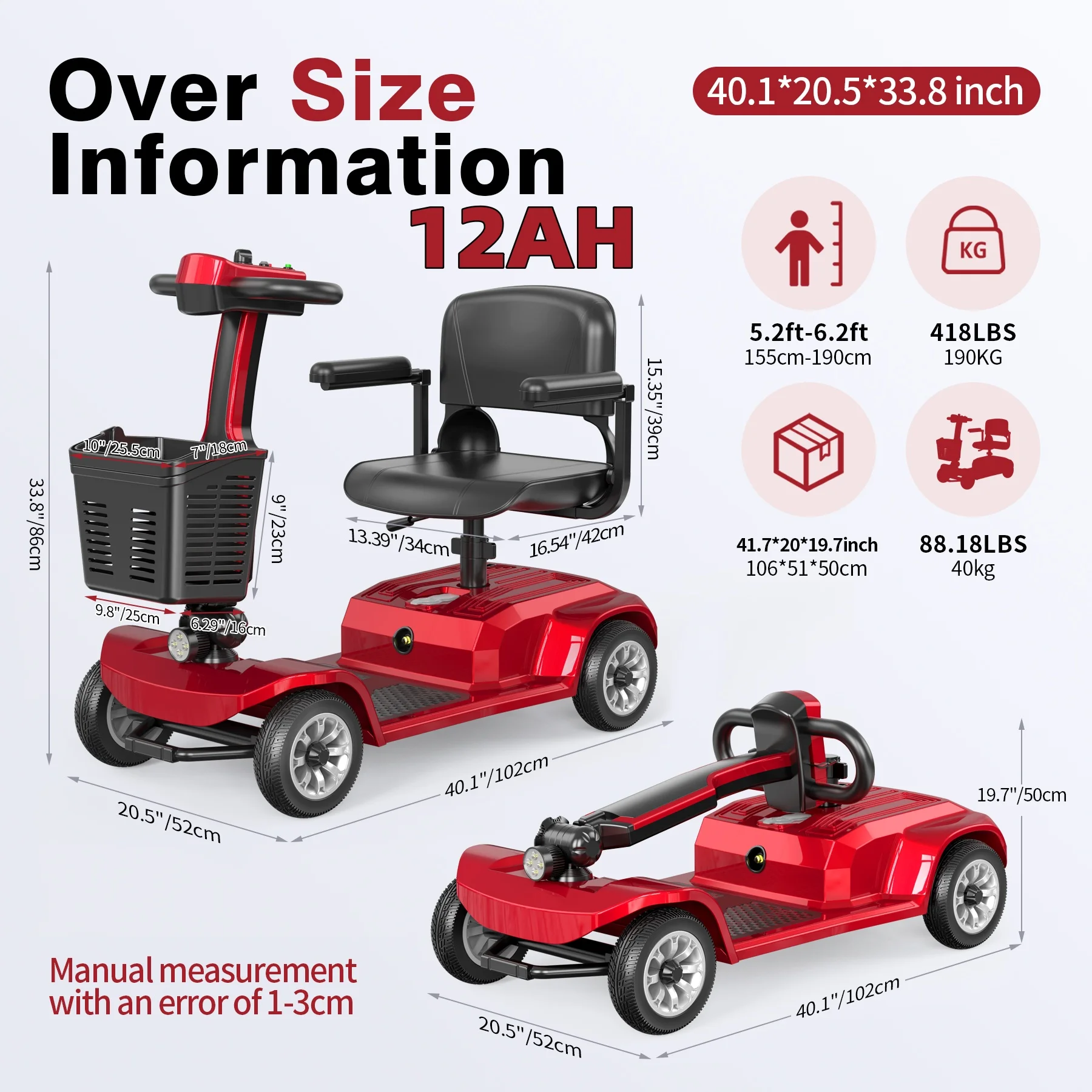 Unificare Heavy Duty Mobility Scooter for Adults Foldable 4 Wheel All Terrain Carbon Steel Frame Dual Mode Elderly Safe Reliable
Unificare Heavy Duty Mobility Scooter for Adults Foldable 4 Wheel All Terrain Carbon Steel Frame Dual Mode Elderly Safe Reliable