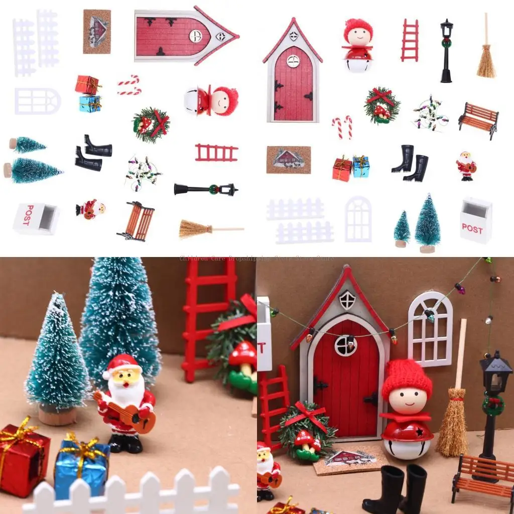 Кукла домика фейрубная дверь рождественские гномы устанавливают творческую миниатюрную витрину мебели
Кукла домика фейрубная дверь рождественские гномы устанавливают творческую миниатюрную витрину мебели