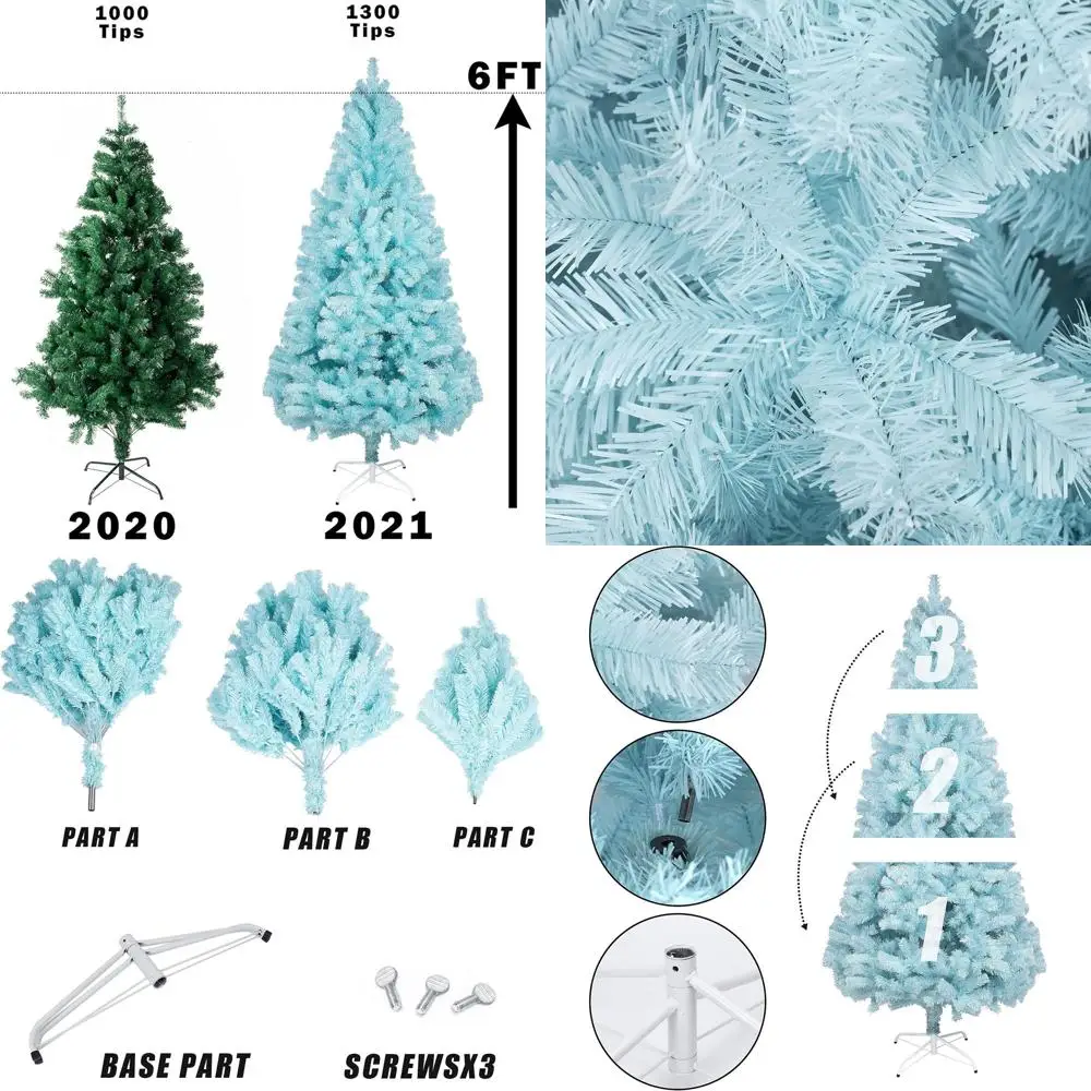 Искусственная рождественская сосна 1300-х годов, 6 футов, с металлической подставкой для легкой сборки, подходит для внутреннего и наружного праздничного декора
Искусственная рождественская сосна 1300-х годов, 6 футов, с металлической подставкой для легкой сборки, подходит для внутреннего и наружного праздничного декора