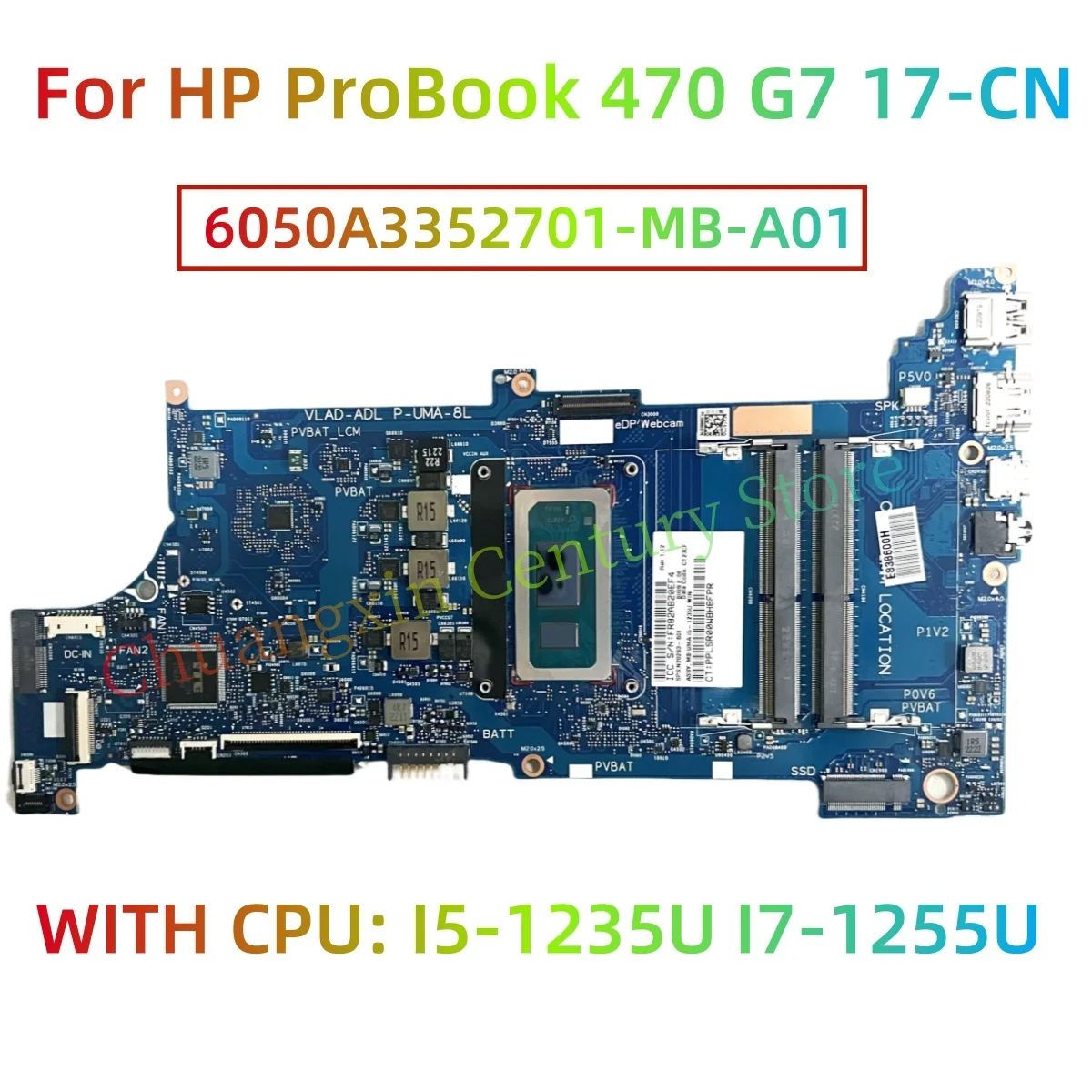 6050А 3352701 -MB-A01 материнская плата для ноутбука HP ProBook 470 G7 17-CN с процессором I5-1235U I7-1255U 100% тест, полностью работает отгрузка
6050А 3352701 -MB-A01 материнская плата для ноутбука HP ProBook 470 G7 17-CN с процессором I5-1235U I7-1255U 100% тест, полностью работает отгрузка