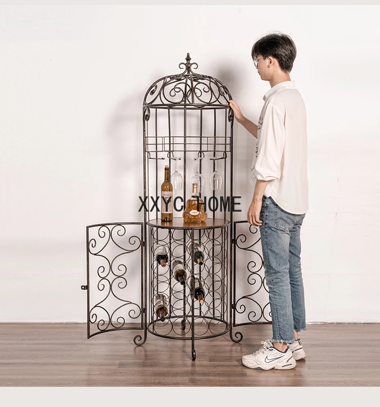 Retro European-Style Iron Wine Cabinet Restaurant Wine Rack Creative Bird Cage Floor Shelf
Retro European-Style Iron Wine Cabinet Restaurant Wine Rack Creative Bird Cage Floor Shelf